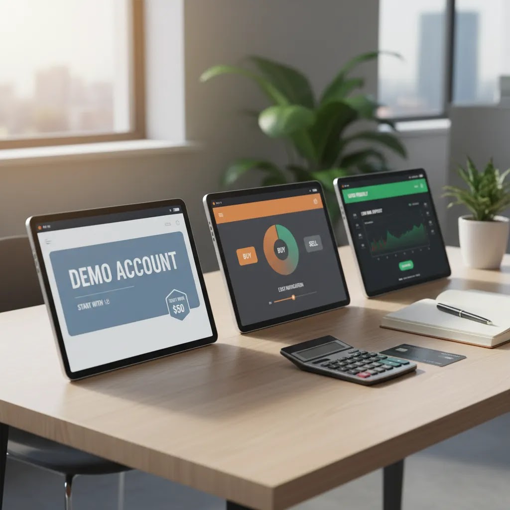 Best binary options brokers for beginners shown in a side by side platform comparison for first time traders