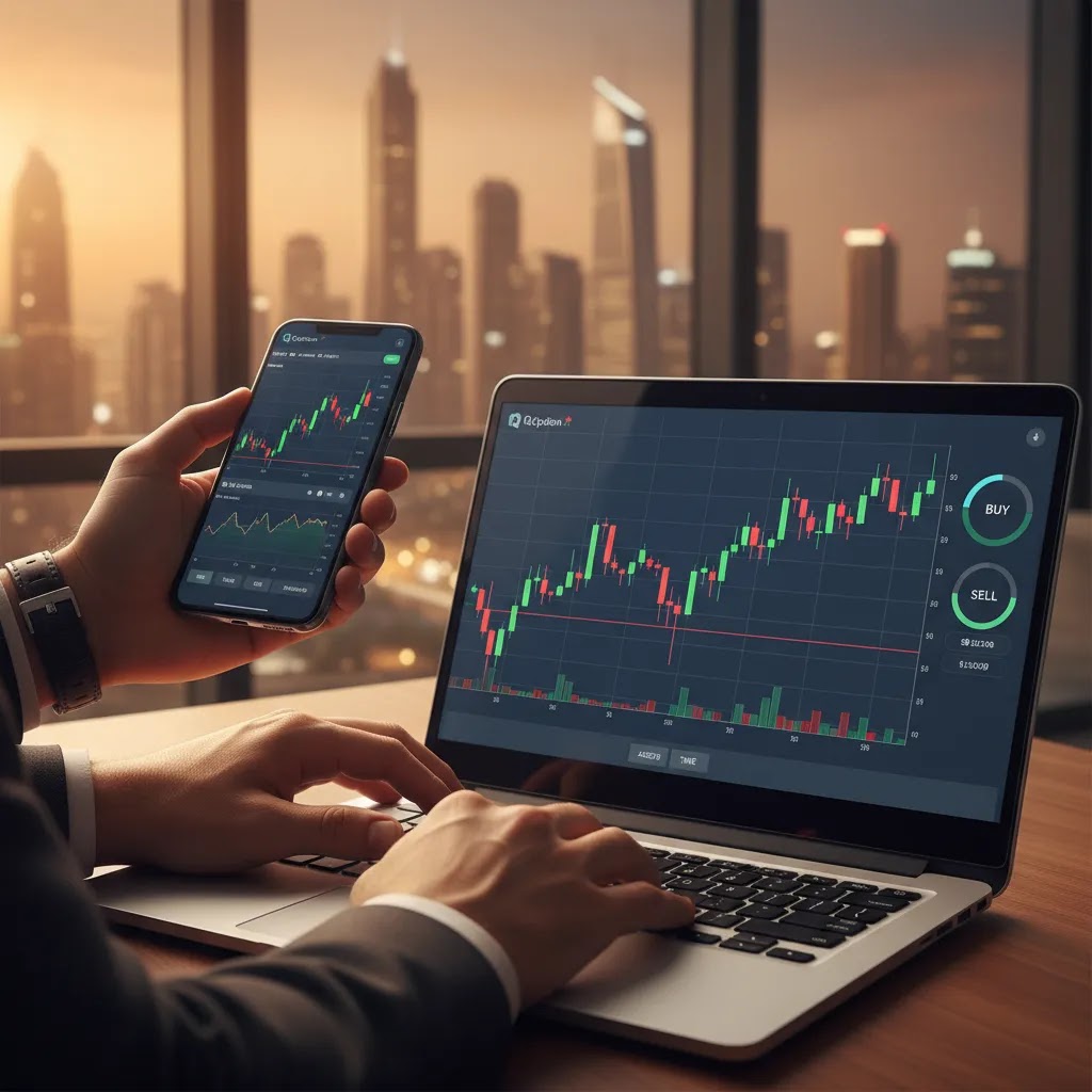 Best time to trade binary options in UAE using a broker platform with charts and expiry timing tools