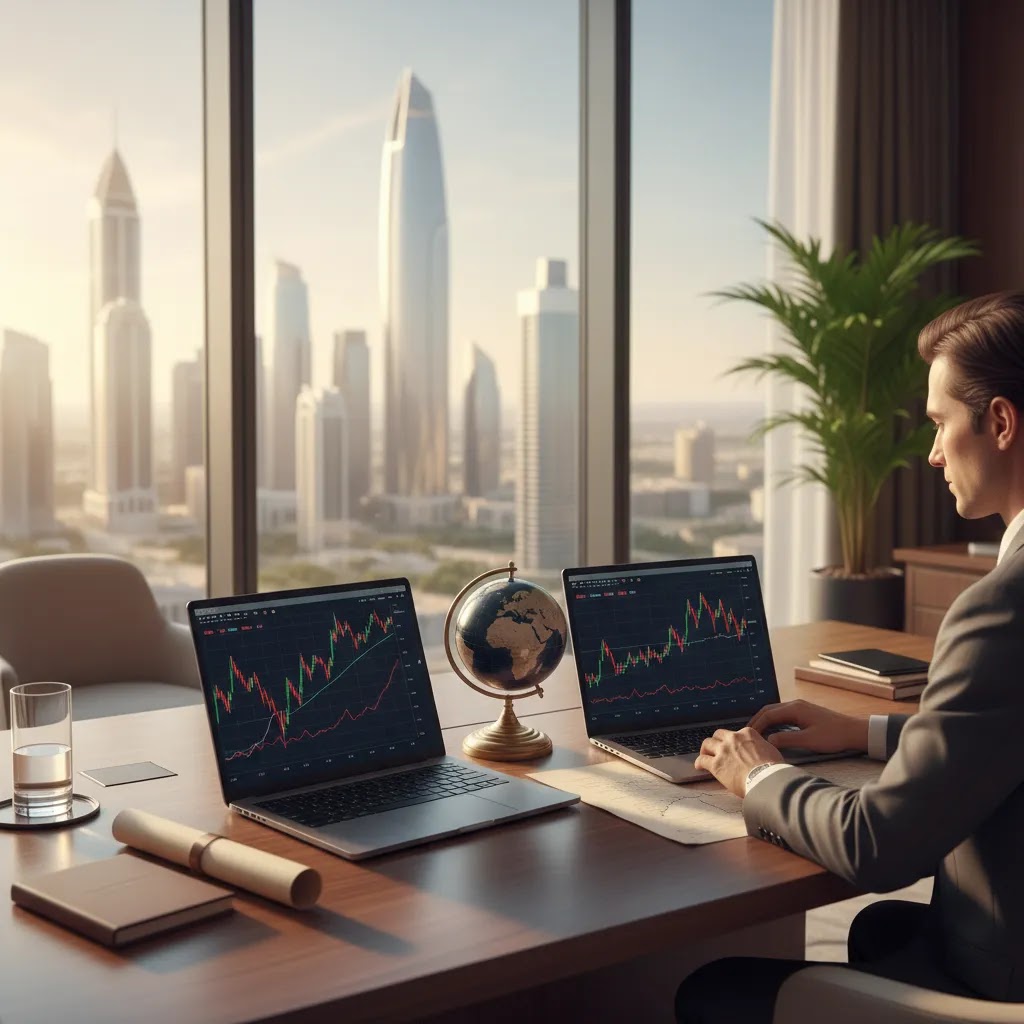 binary options australia guide with trader desk, charts, and regulatory research setting