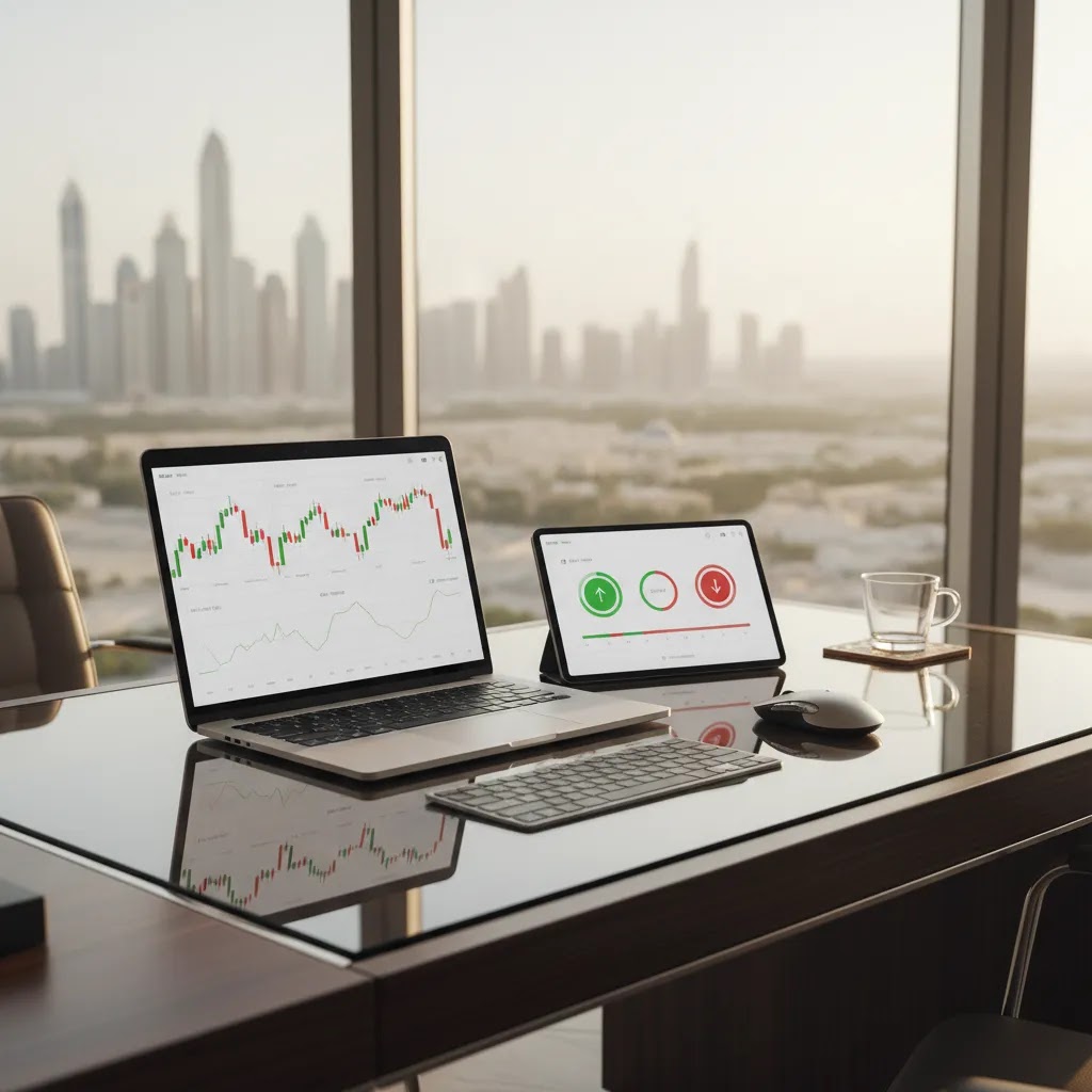 Binary options forex trading setup with currency pair charts for UAE traders