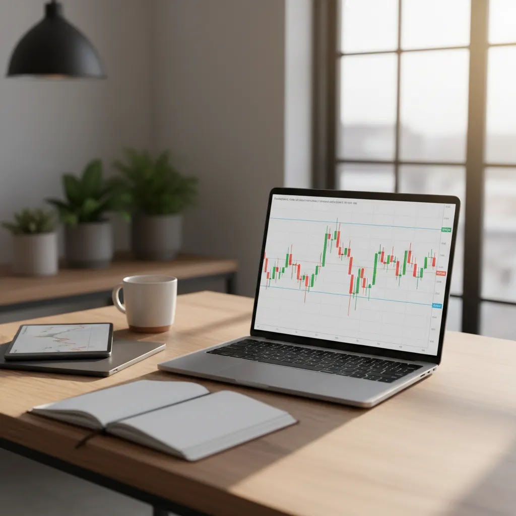 Binary options support and resistance chart displayed on a trading desk for beginners learning price zones