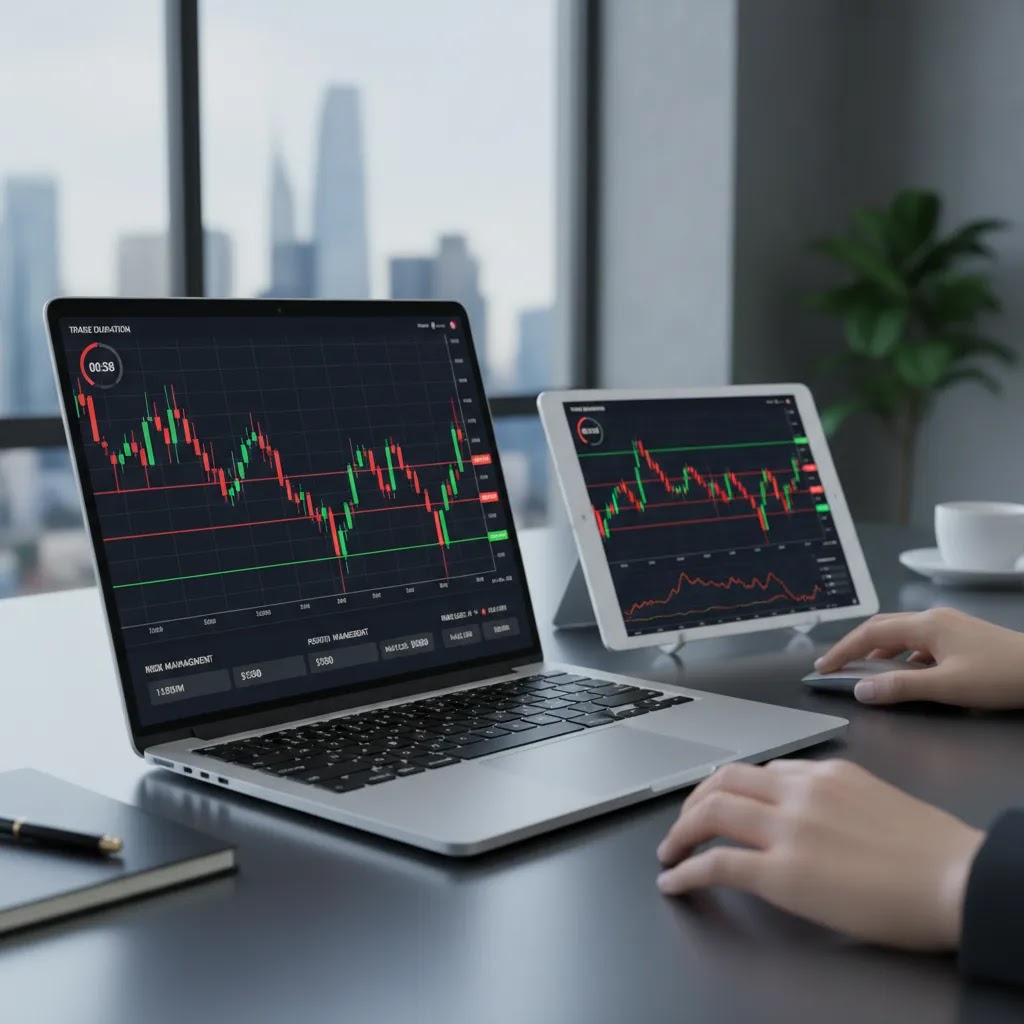Binary options support and resistance setup with expiry planning on a broker-style trading platform