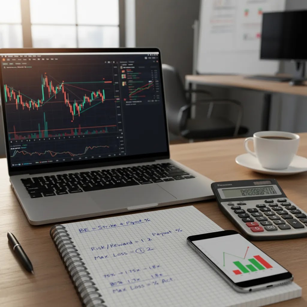 bitcoin binary options payout math and risk management analysis for BTC trading