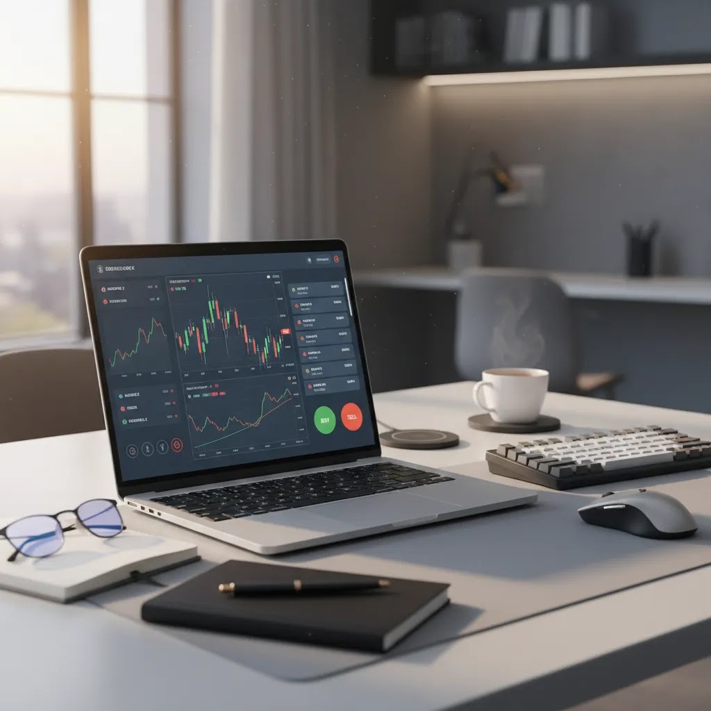 How binary options brokers make money illustrated with a broker platform review scene inspired by IQ Option trading analysis